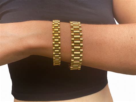 gold rolex brown strap|Rolex bracelets.